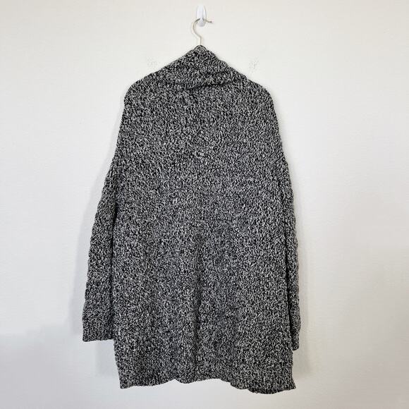 [Zadig & Voltaire] Alpaca Wool Blend Open Front Cardigan Leather Trim Sz Medium - Picture 2 of 11